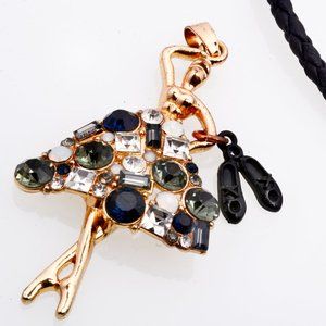 Ballerina Pendant with American Eagle Leather choker